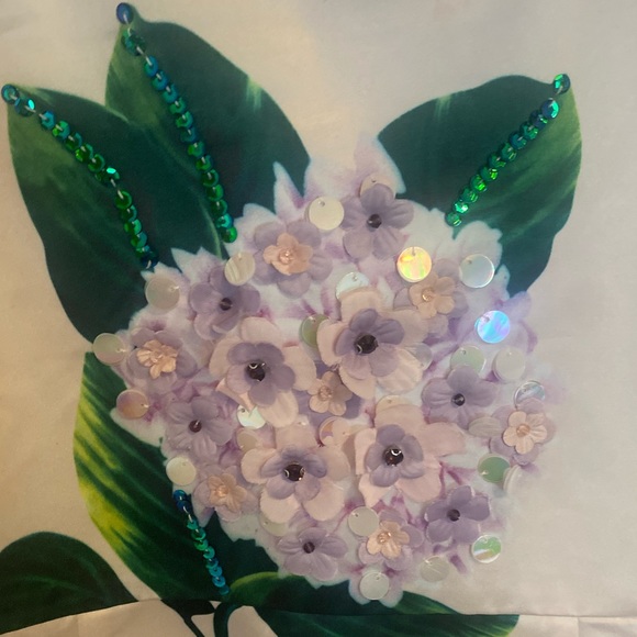 Medium mermaid style light pink/champagne dress with floral print - Picture 6 of 10